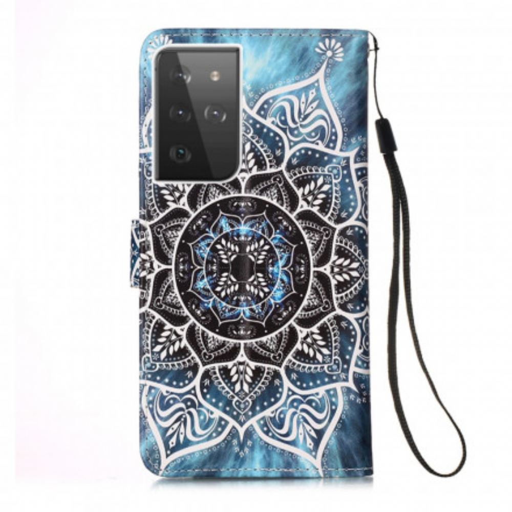 Kožené Pouzdro Na Samsung Galaxy S21 Ultra 5G Mandala Na Obloze