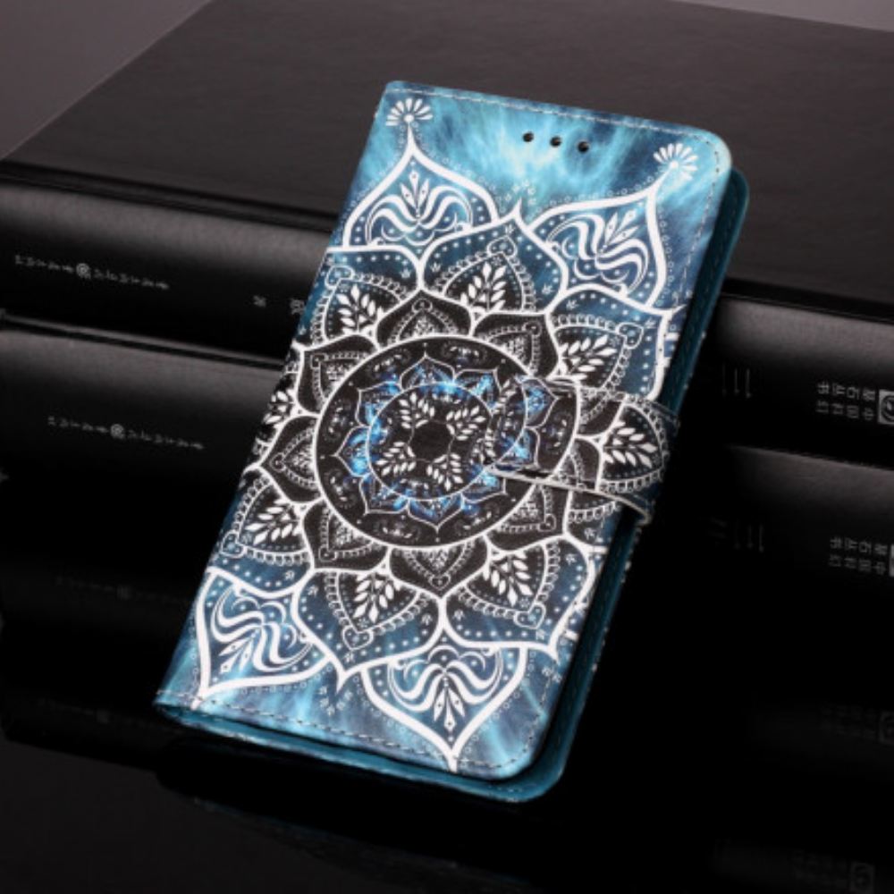 Kožené Pouzdro Na Samsung Galaxy S21 Ultra 5G Mandala Na Obloze