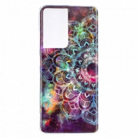 Kryt Na Samsung Galaxy S21 Ultra 5G Fluorescenční Květinová Řada