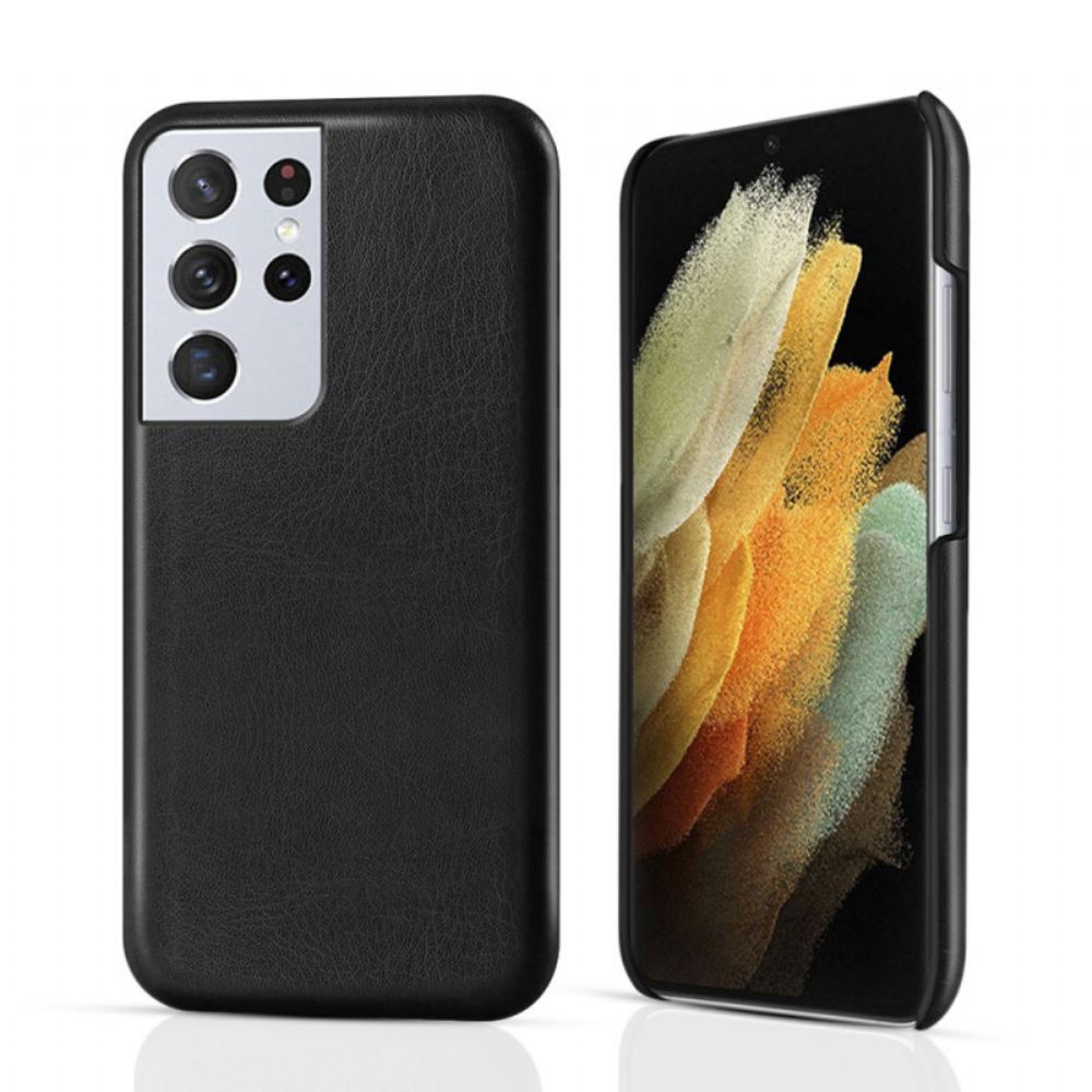 Kryt Na Samsung Galaxy S21 Ultra 5G Kožený Efekt Ksq