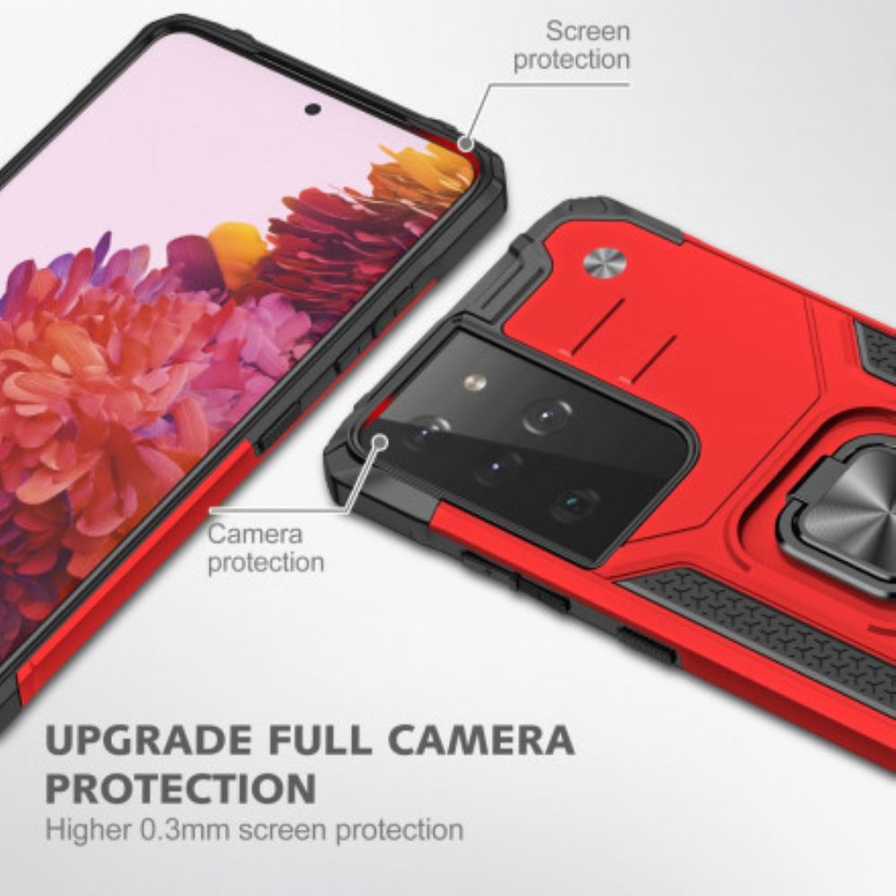 Kryt Na Samsung Galaxy S21 Ultra 5G Odnímatelný Odolný Kroužek
