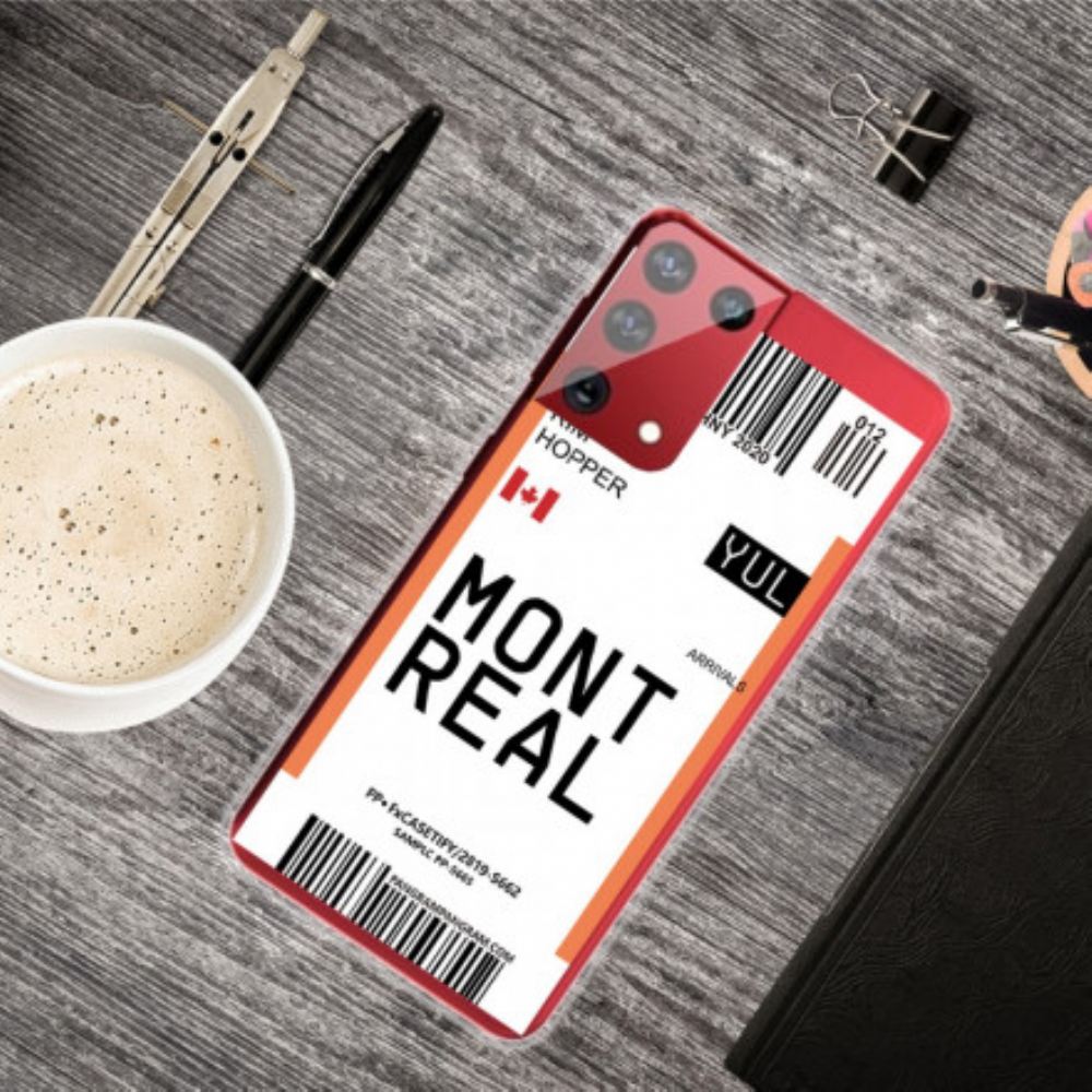 Kryt Na Samsung Galaxy S21 Ultra 5G Palubní Vstupenka Do Montrealu