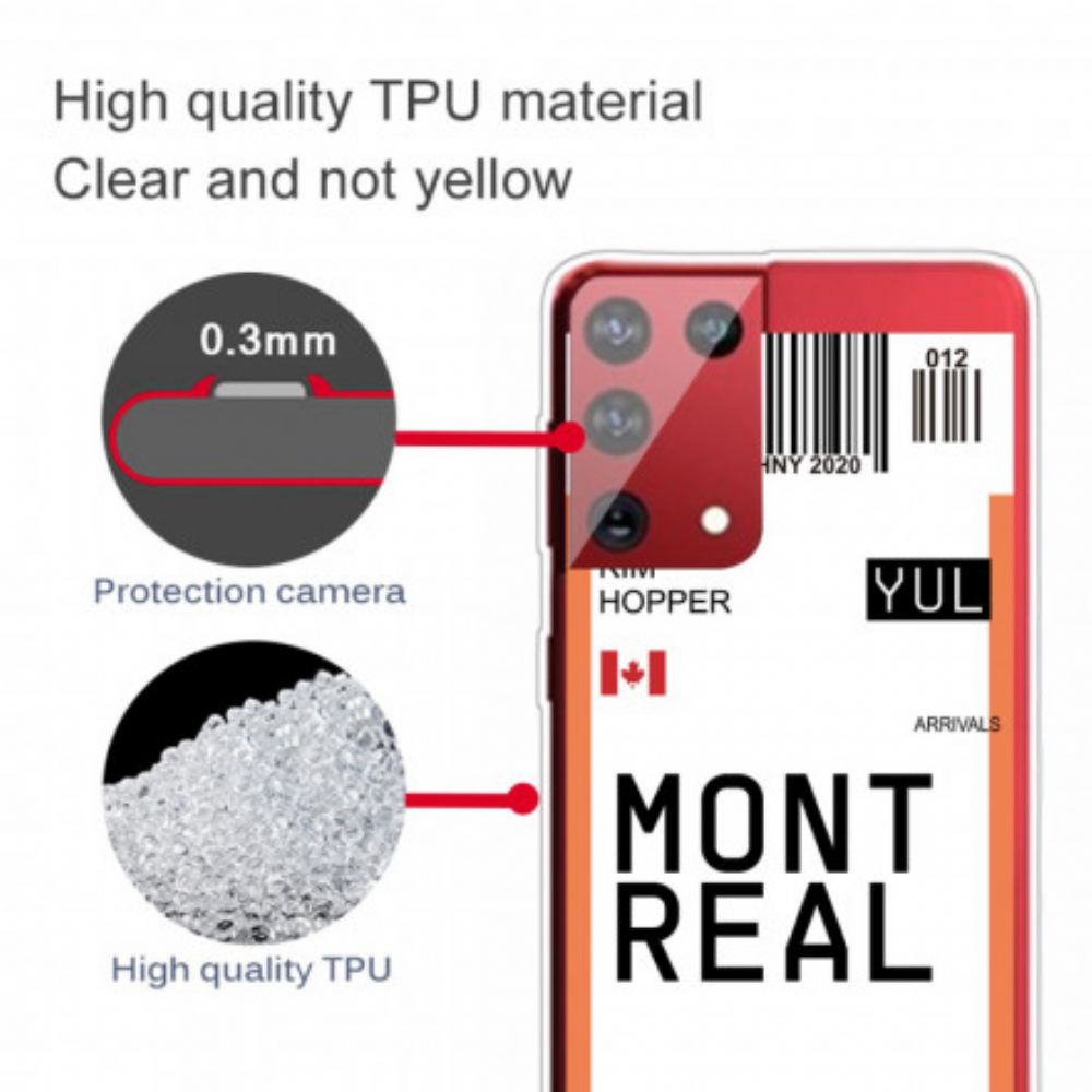 Kryt Na Samsung Galaxy S21 Ultra 5G Palubní Vstupenka Do Montrealu