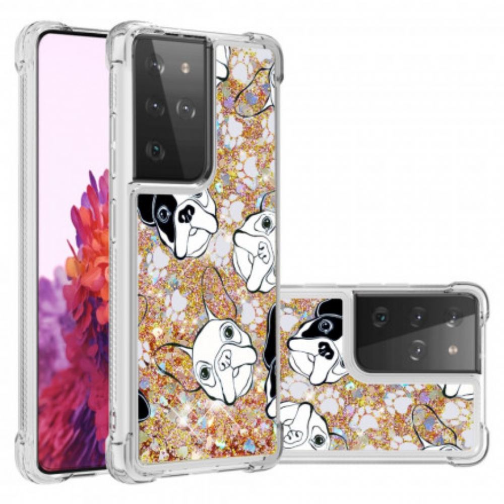Kryt Na Samsung Galaxy S21 Ultra 5G Pan Psí Třpyt