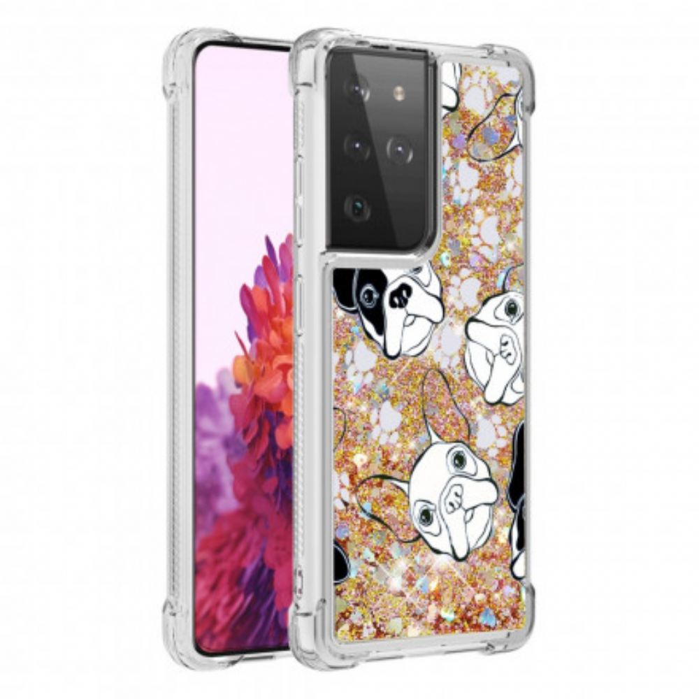 Kryt Na Samsung Galaxy S21 Ultra 5G Pan Psí Třpyt
