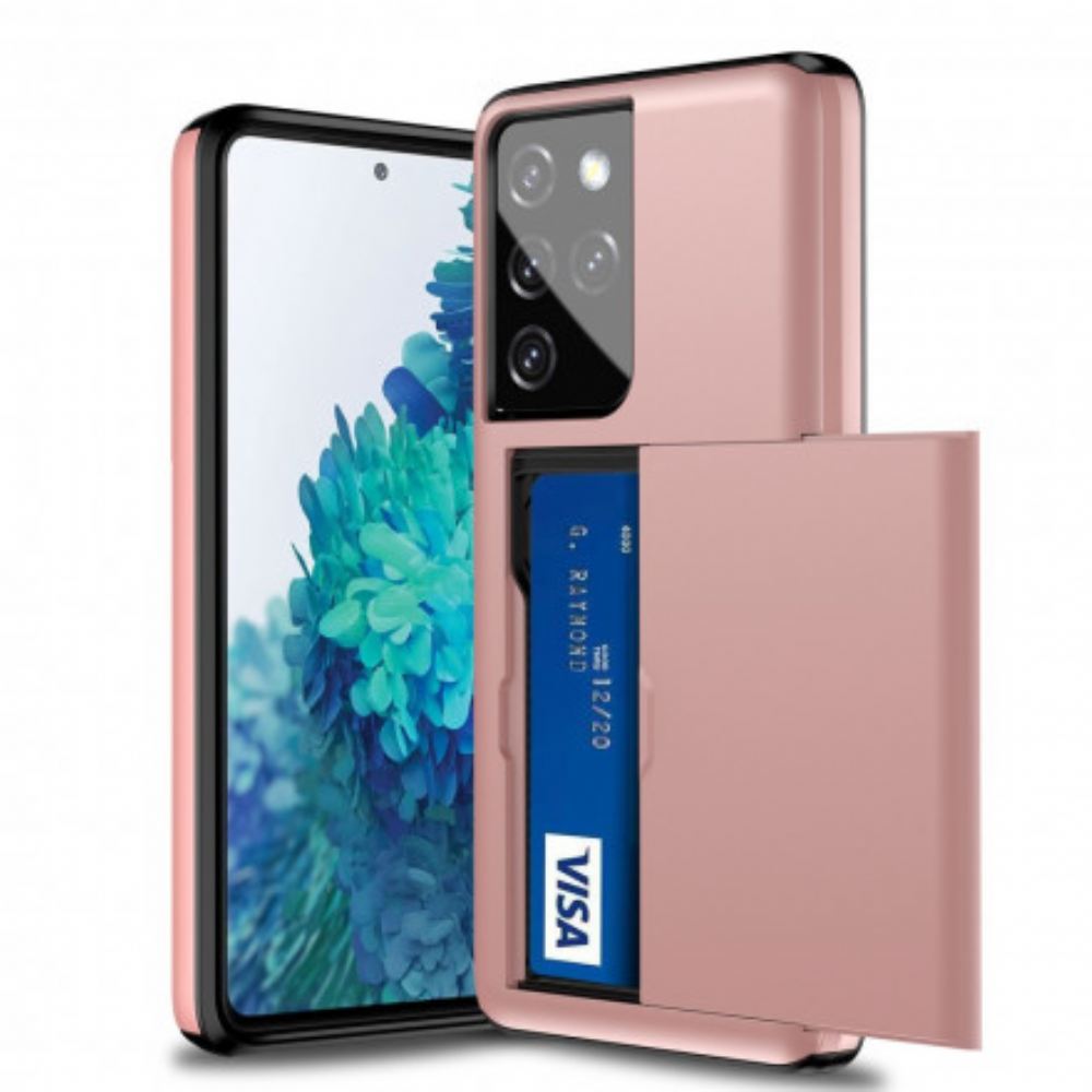 Kryt Na Samsung Galaxy S21 Ultra 5G Pevný Třpytivý Držák Karet