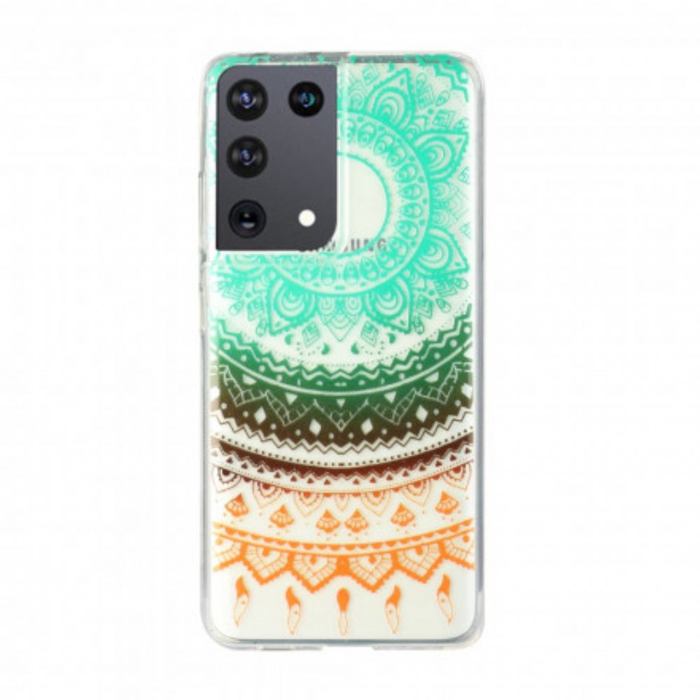 Kryt Na Samsung Galaxy S21 Ultra 5G Průhledná Květinová Mandala