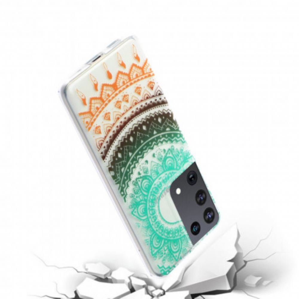 Kryt Na Samsung Galaxy S21 Ultra 5G Průhledná Květinová Mandala