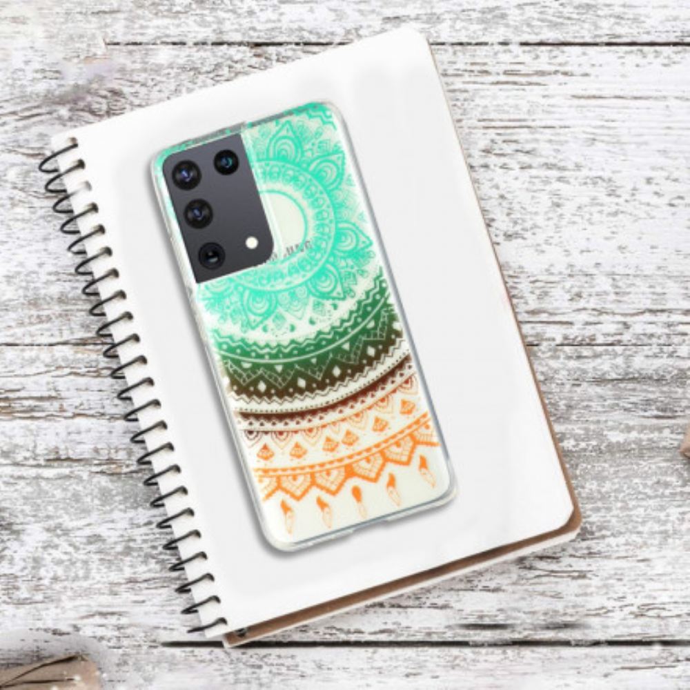 Kryt Na Samsung Galaxy S21 Ultra 5G Průhledná Květinová Mandala