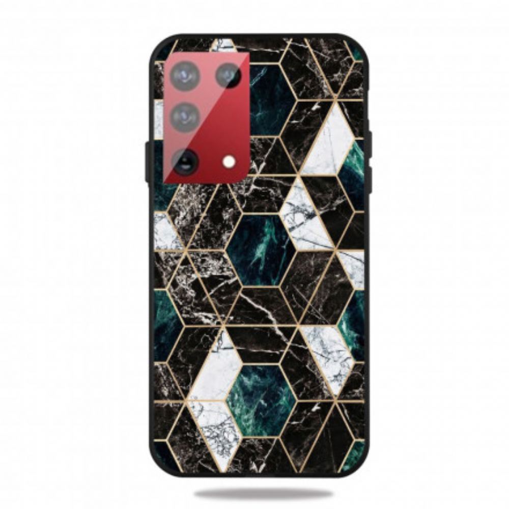 Kryty Na Mobil Na Samsung Galaxy S21 Ultra 5G Barevný Geometrický Mramor