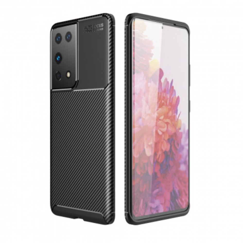 Kryty Na Mobil Na Samsung Galaxy S21 Ultra 5G Flexibilní Textura Uhlíkových Vláken