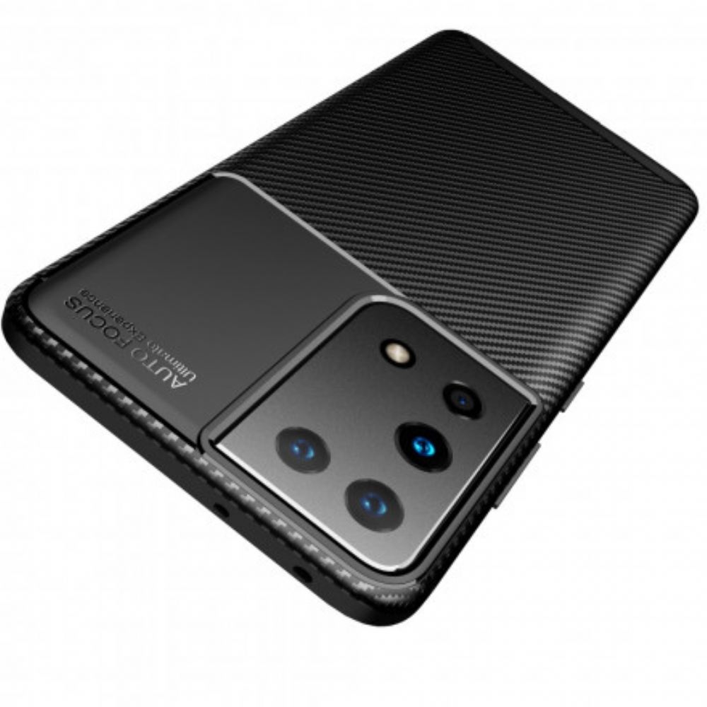 Kryty Na Mobil Na Samsung Galaxy S21 Ultra 5G Flexibilní Textura Uhlíkových Vláken