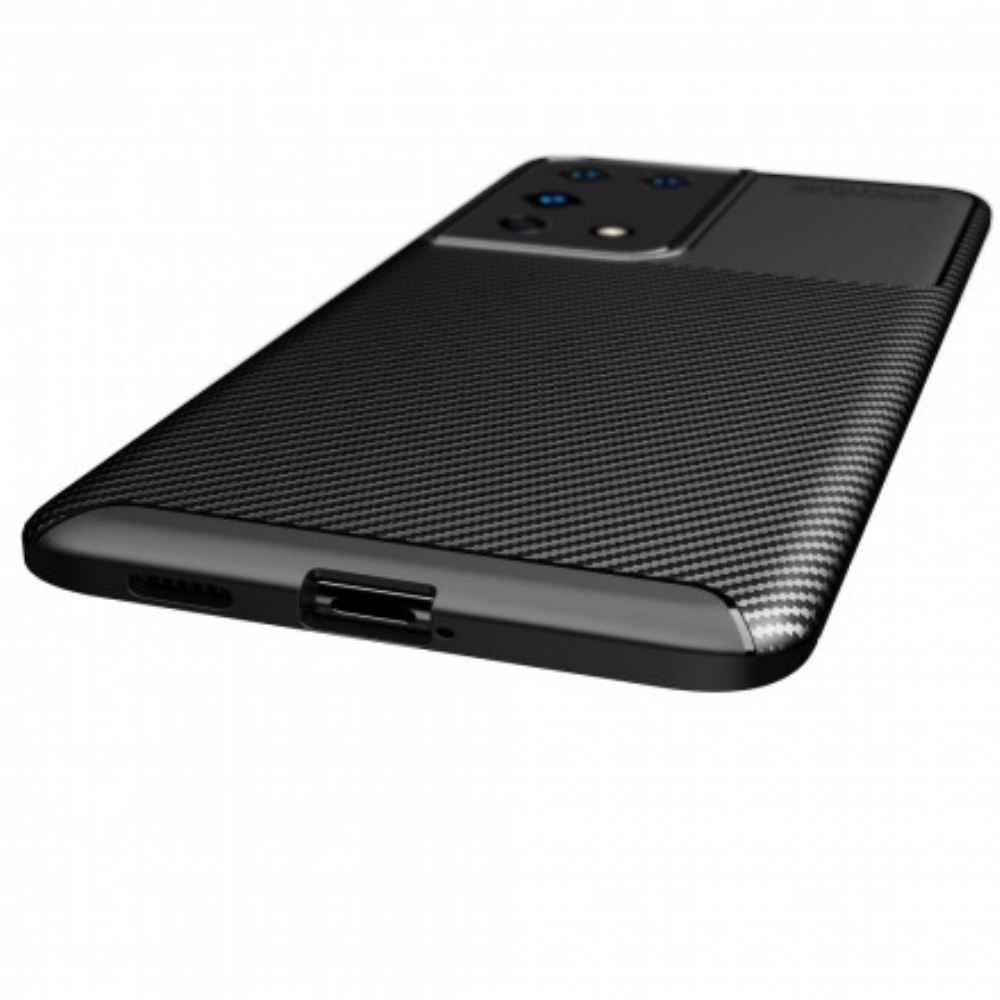 Kryty Na Mobil Na Samsung Galaxy S21 Ultra 5G Flexibilní Textura Uhlíkových Vláken