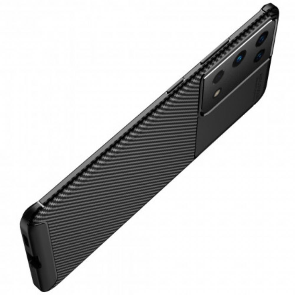 Kryty Na Mobil Na Samsung Galaxy S21 Ultra 5G Flexibilní Textura Uhlíkových Vláken