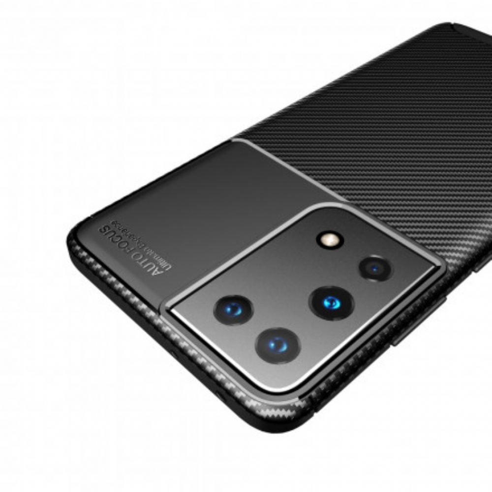 Kryty Na Mobil Na Samsung Galaxy S21 Ultra 5G Flexibilní Textura Uhlíkových Vláken