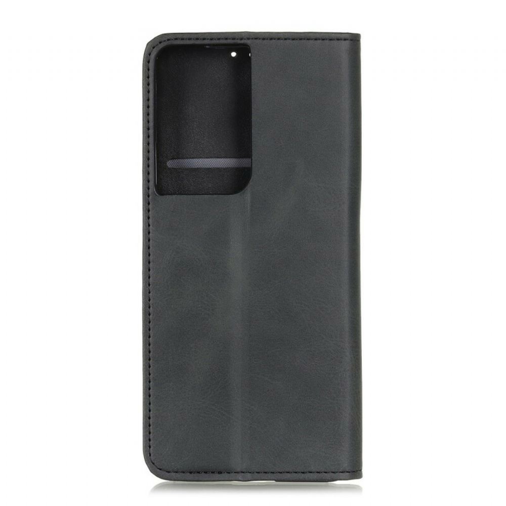 Kryty Na Mobil Na Samsung Galaxy S21 Ultra 5G Flipové Pouzdro Vintage Štípaná Kůže