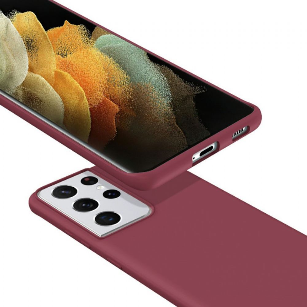 Kryty Na Mobil Na Samsung Galaxy S21 Ultra 5G Tekutý Silikonový Kroužek A Šňůrka