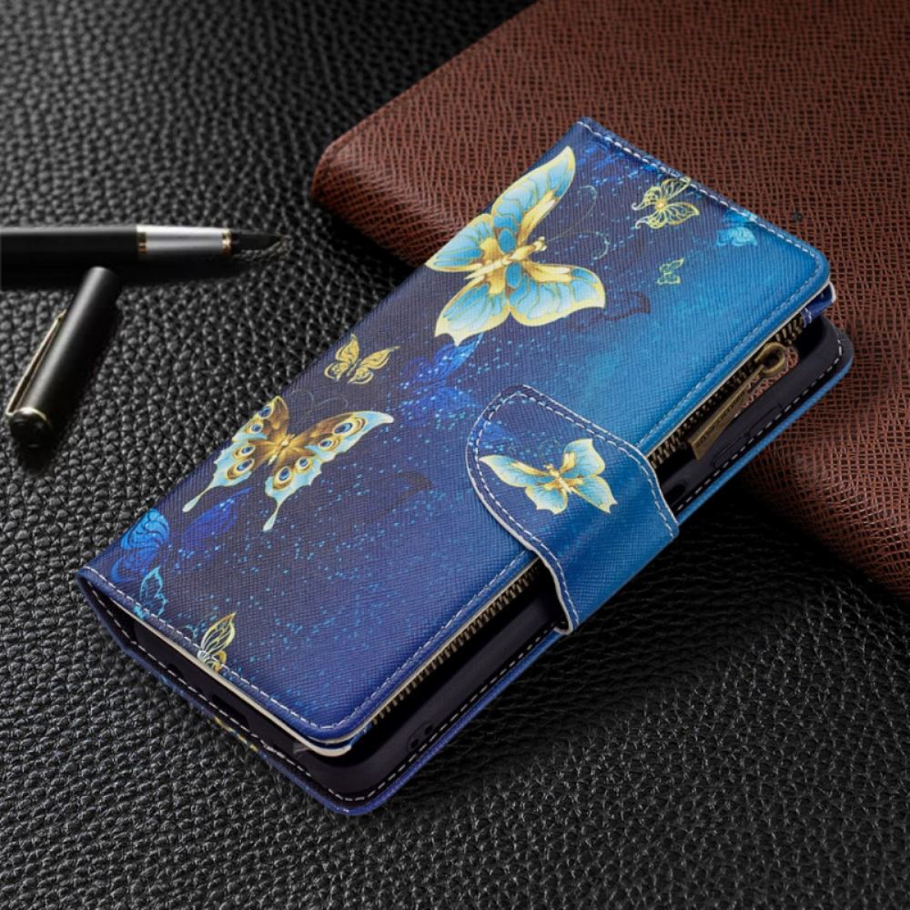 Flipové Pouzdro Na Samsung Galaxy A13 5G Kapsa Na Zip S Motýly