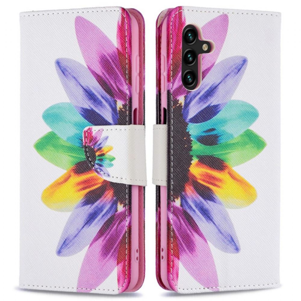 Flipové Pouzdro Na Samsung Galaxy A13 5G Květina Akvarelu