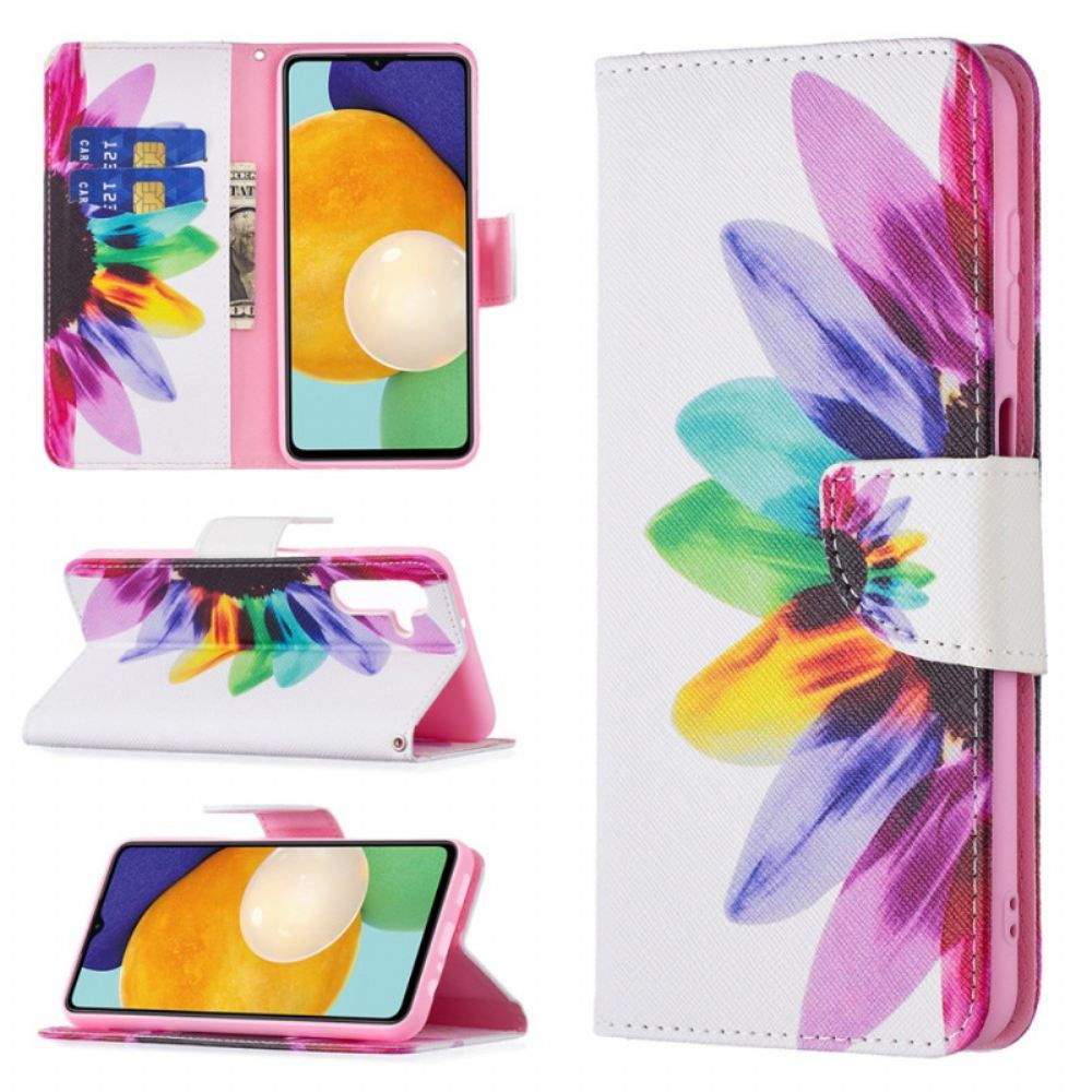 Flipové Pouzdro Na Samsung Galaxy A13 5G Květina Akvarelu