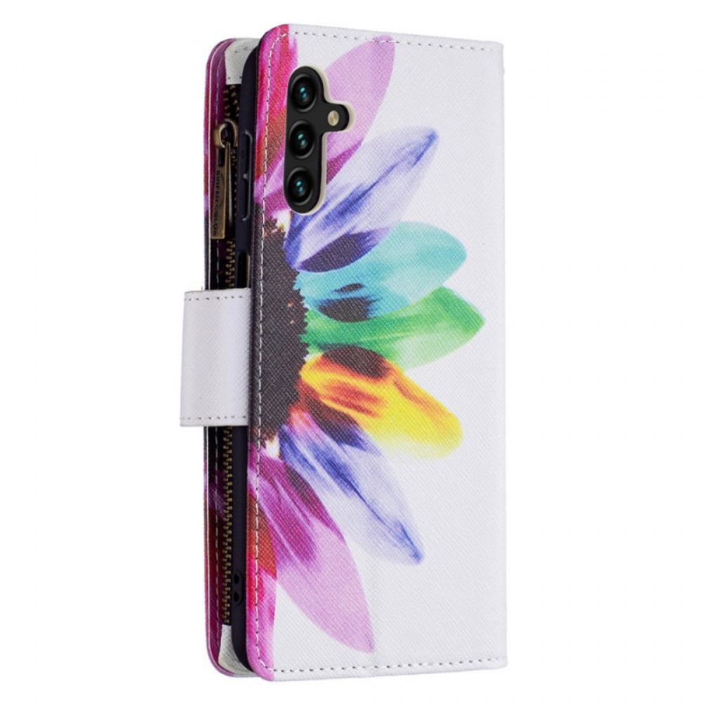 Flipové Pouzdro Na Samsung Galaxy A13 5G Květinová Kapsa Na Zip