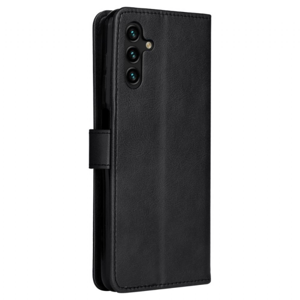 Flipové Pouzdro Na Samsung Galaxy A13 5G Na Lana Jednobarevný Řemínek Řady