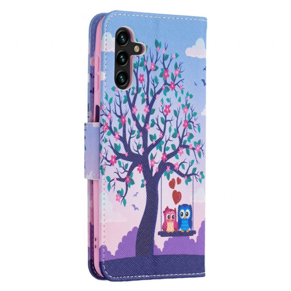 Flipové Pouzdro Na Samsung Galaxy A13 5G Sovy Na Houpačce