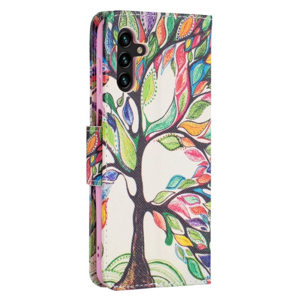 Kožené Pouzdro Na Samsung Galaxy A13 5G Barevný Strom
