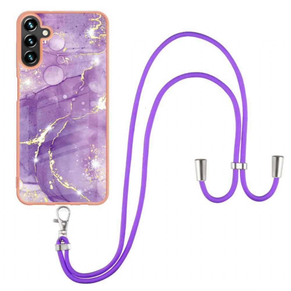 Kryt Na Samsung Galaxy A13 5G Na Lana À Cord Marble Design