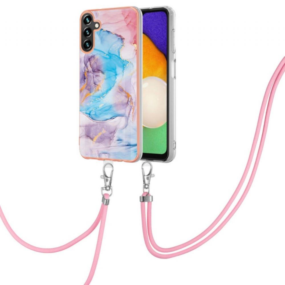 Kryt Na Samsung Galaxy A13 5G Na Lana S Mramorovou Šňůrou
