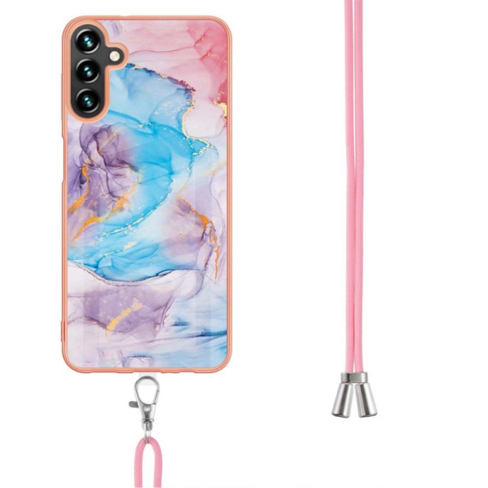 Kryt Na Samsung Galaxy A13 5G Na Lana S Mramorovou Šňůrou