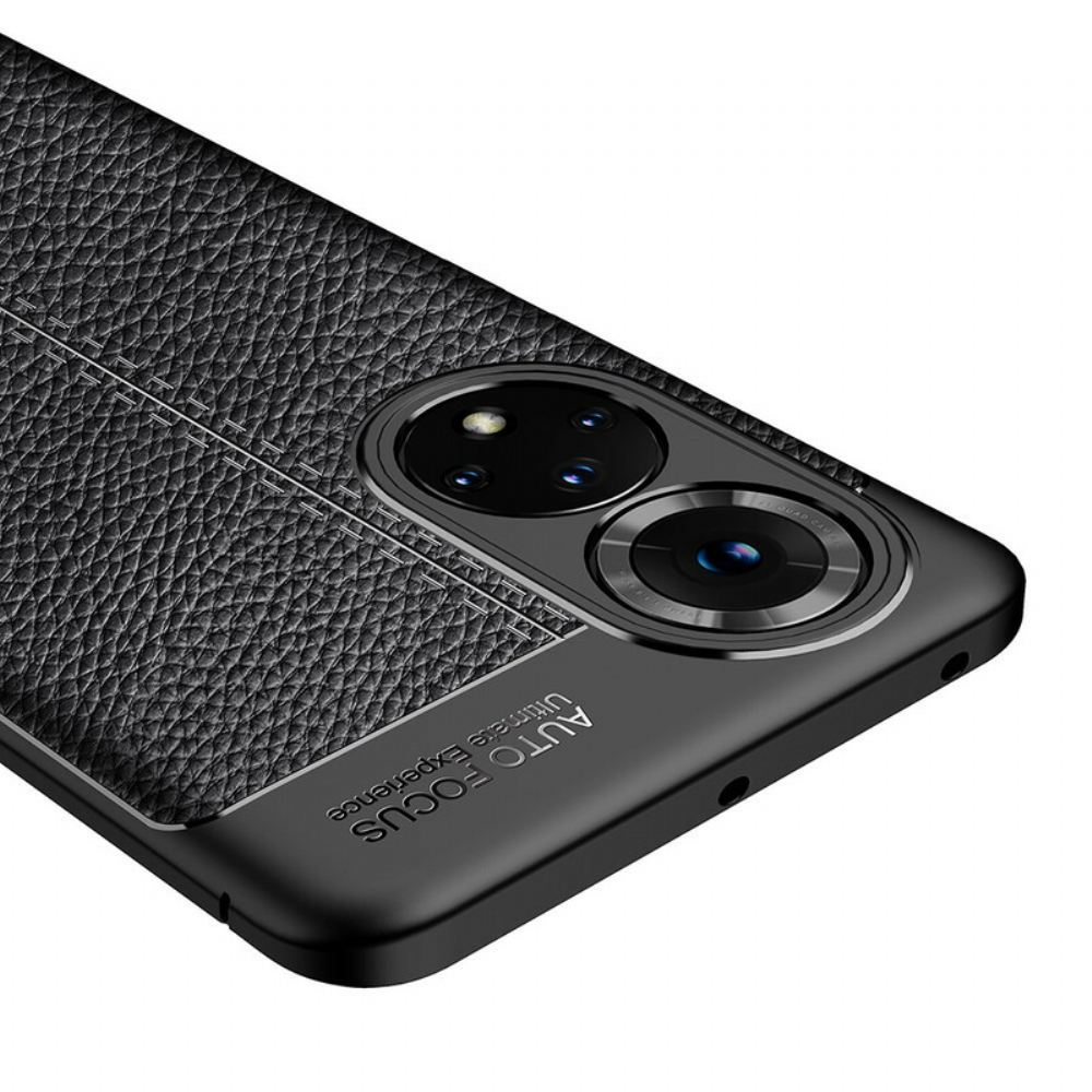 Kryt Na Huawei Nova 9 / Honor 50 Dvojitá Linie Litchi Kožený Efekt