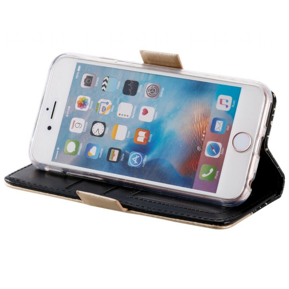 Flipové Pouzdro Na iPhone 6 / 6S Na Lana Peněženka Na Mince S Krajkovým Řemínkem