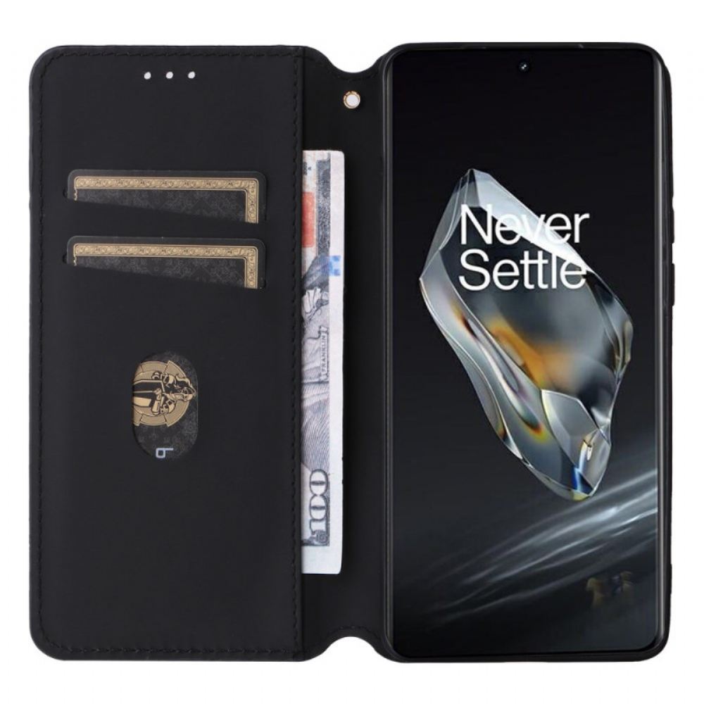 Kožené Pouzdro Folio Oneplus 12r Diamantový Vzor