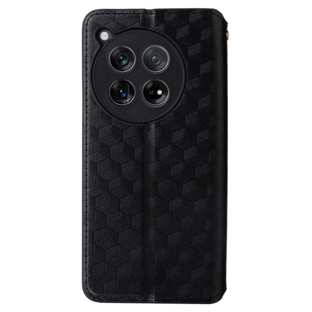 Kožené Pouzdro Folio Oneplus 12r Diamantový Vzor