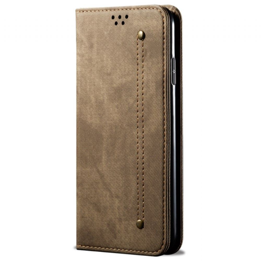Kožené Pouzdro Folio Oneplus 12r Džínová Látka