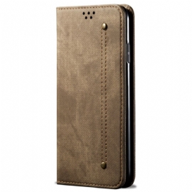 Kožené Pouzdro Folio Oneplus 12r Džínová Látka