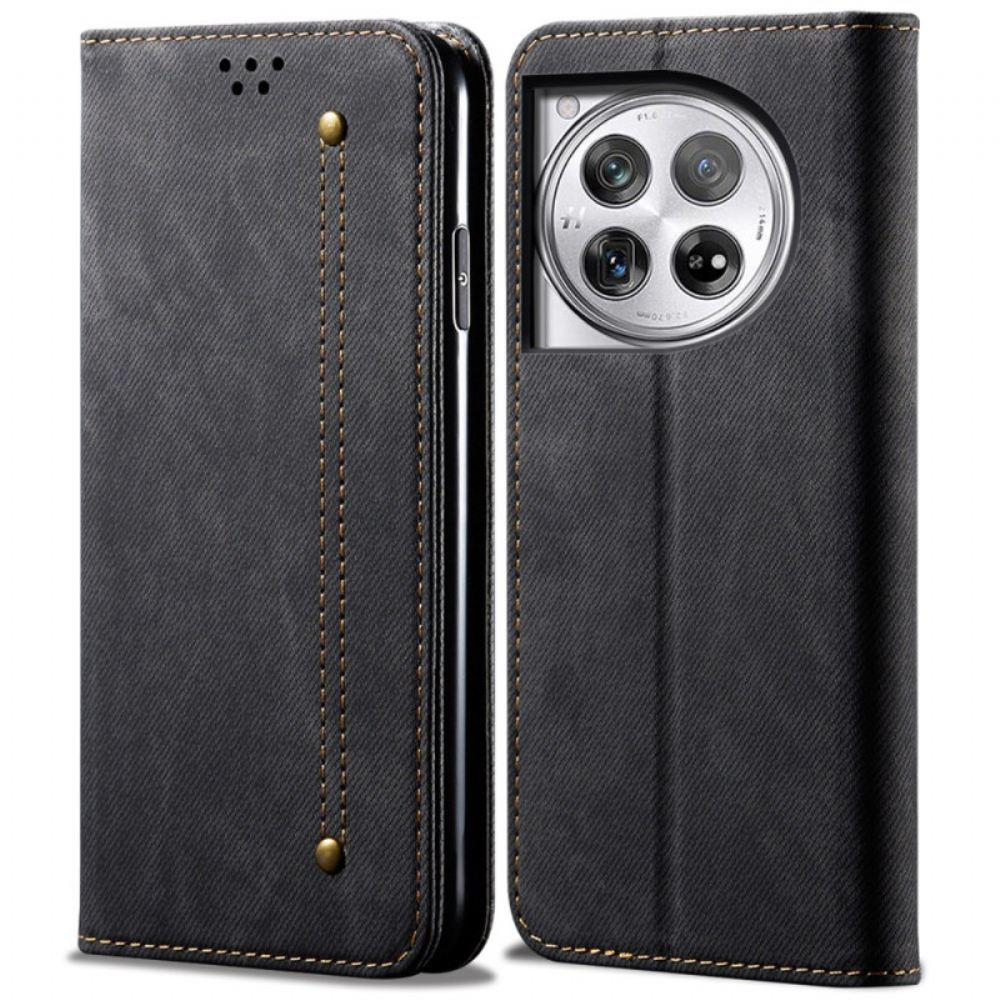Kožené Pouzdro Folio Oneplus 12r Džínová Látka