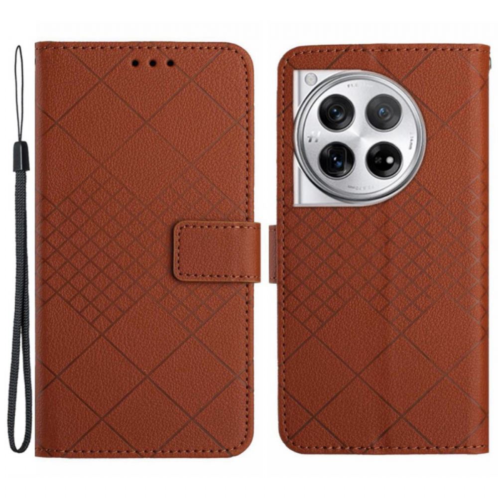 Kožený Kryt Oneplus 12r Strappy Diamonds