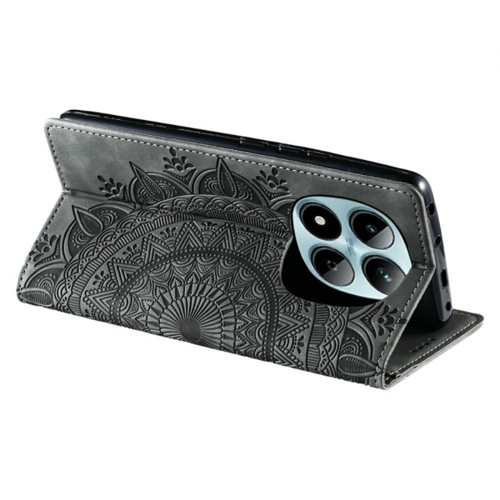 Kožené Pouzdro Xiaomi Redmi Note 15 Pro 5g Semišový Efekt Mandaly