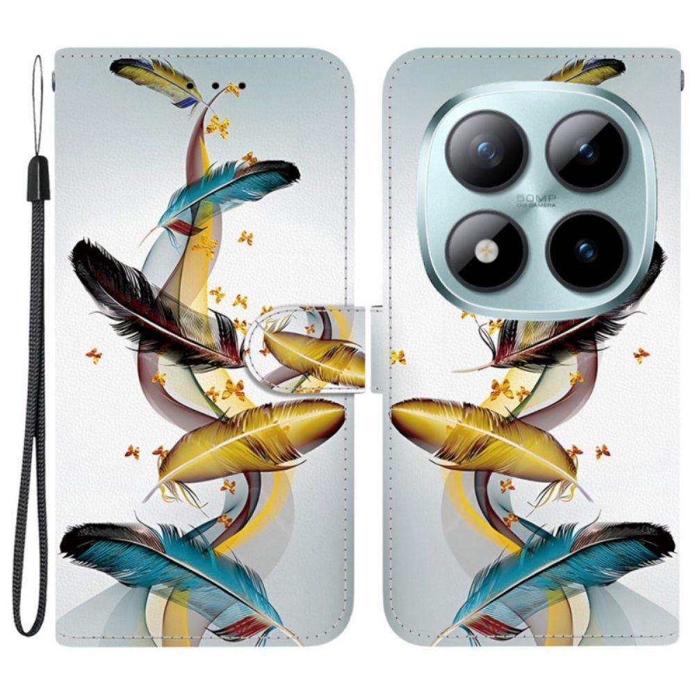 Kožený Kryt Na Xiaomi Redmi Note 15 Pro 5g Barevné Peří