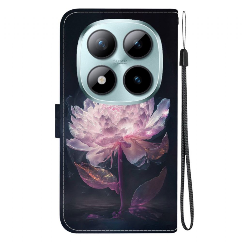 Kožený Kryt Na Xiaomi Redmi Note 15 Pro 5g Fialová Pivoňka