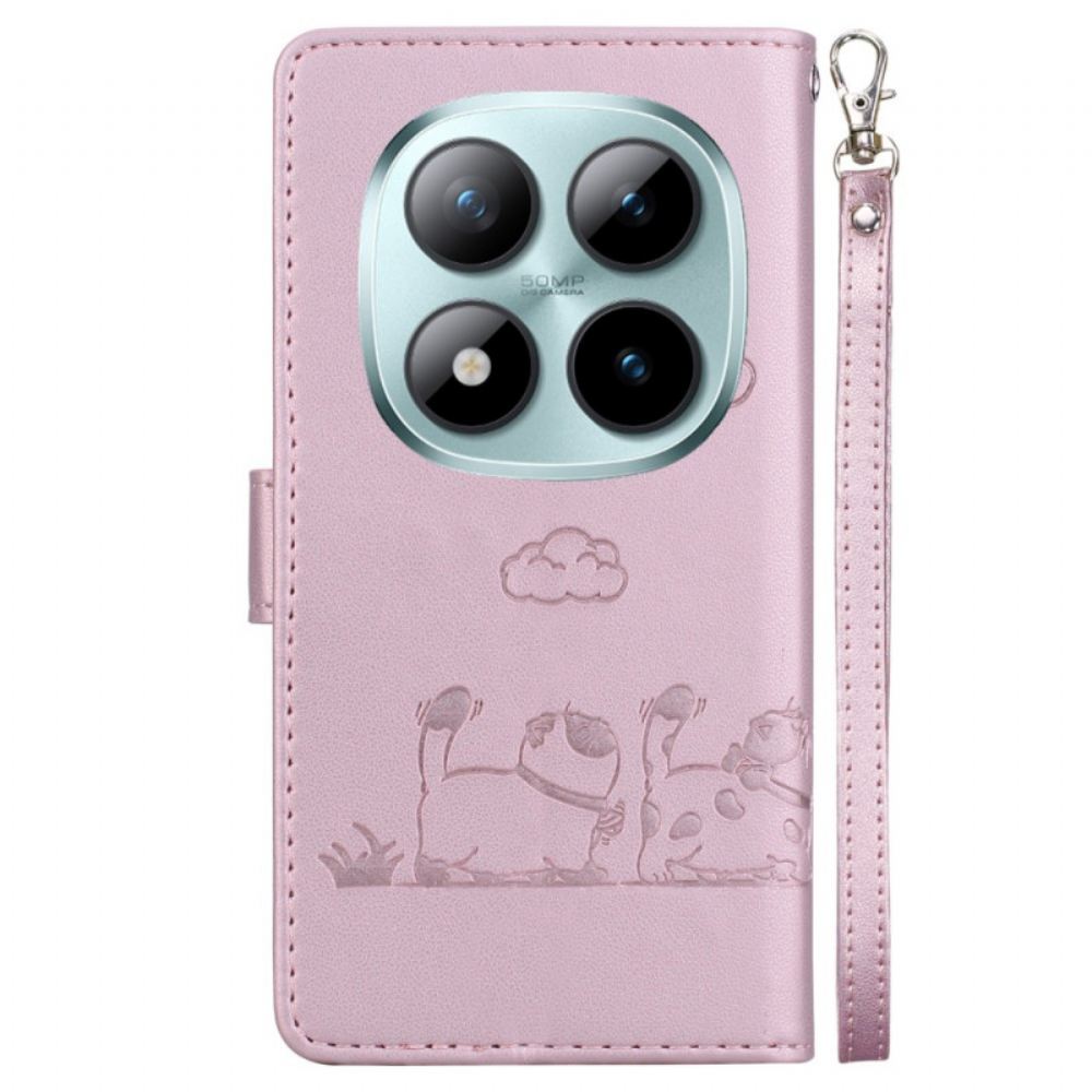 Kožený Kryt Na Xiaomi Redmi Note 15 Pro 5g Kočičí Scéna