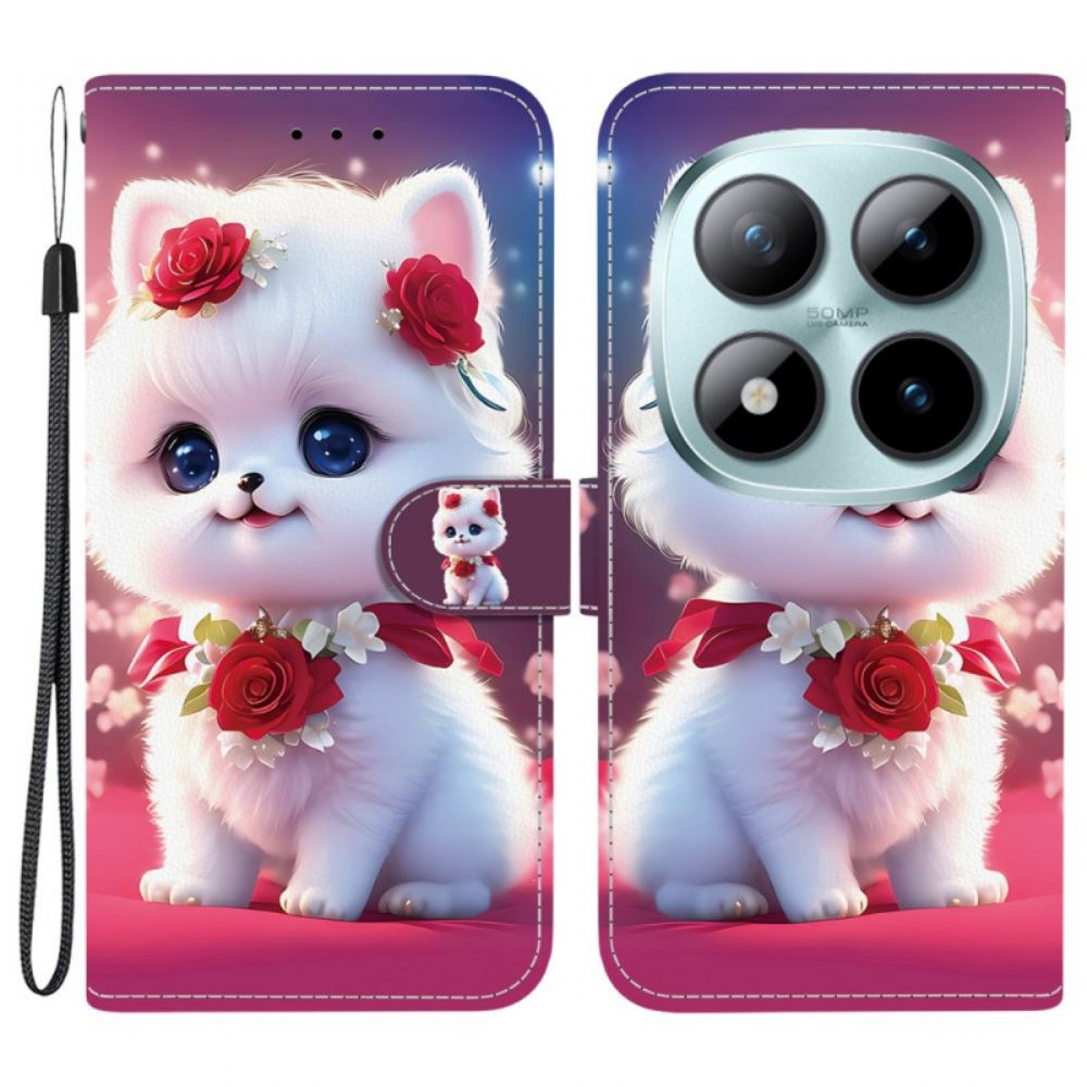 Kožený Kryt Na Xiaomi Redmi Note 15 Pro 5g Kočka A Růže