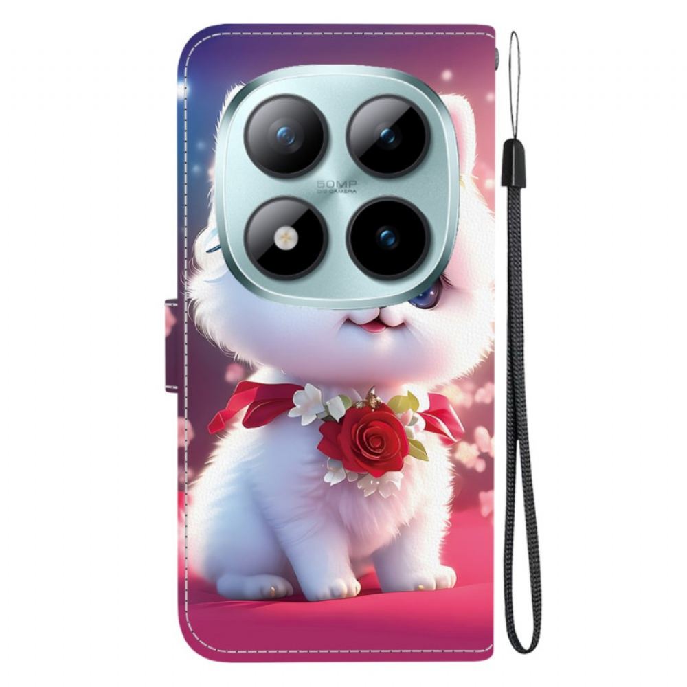 Kožený Kryt Na Xiaomi Redmi Note 15 Pro 5g Kočka A Růže