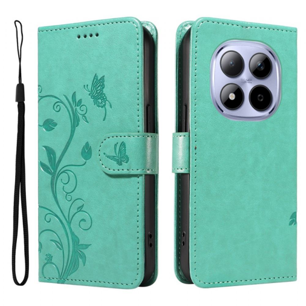 Kožený Kryt Na Xiaomi Redmi Note 15 Pro 5g Květinový Vzor