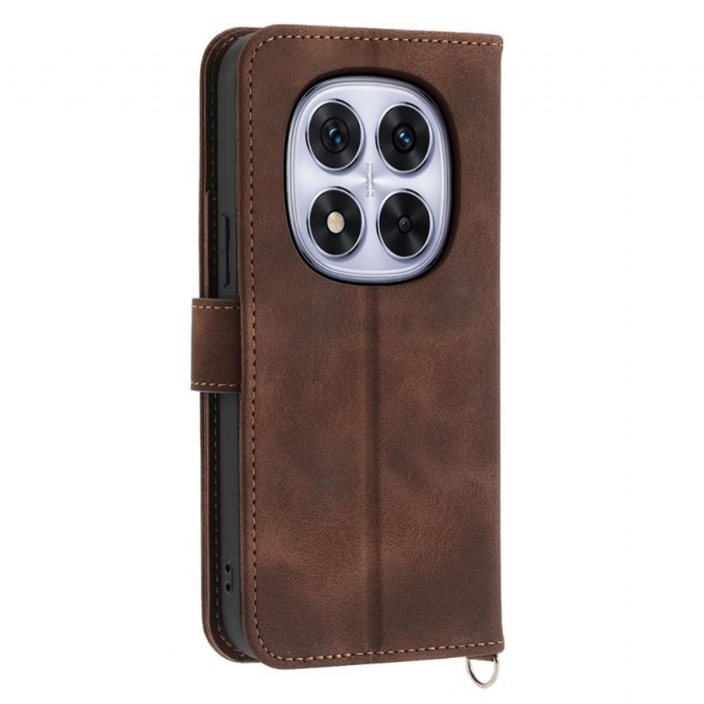 Kožený Kryt Na Xiaomi Redmi Note 15 Pro 5g Semišový Efekt Mandaly S Ramenním Popruhem