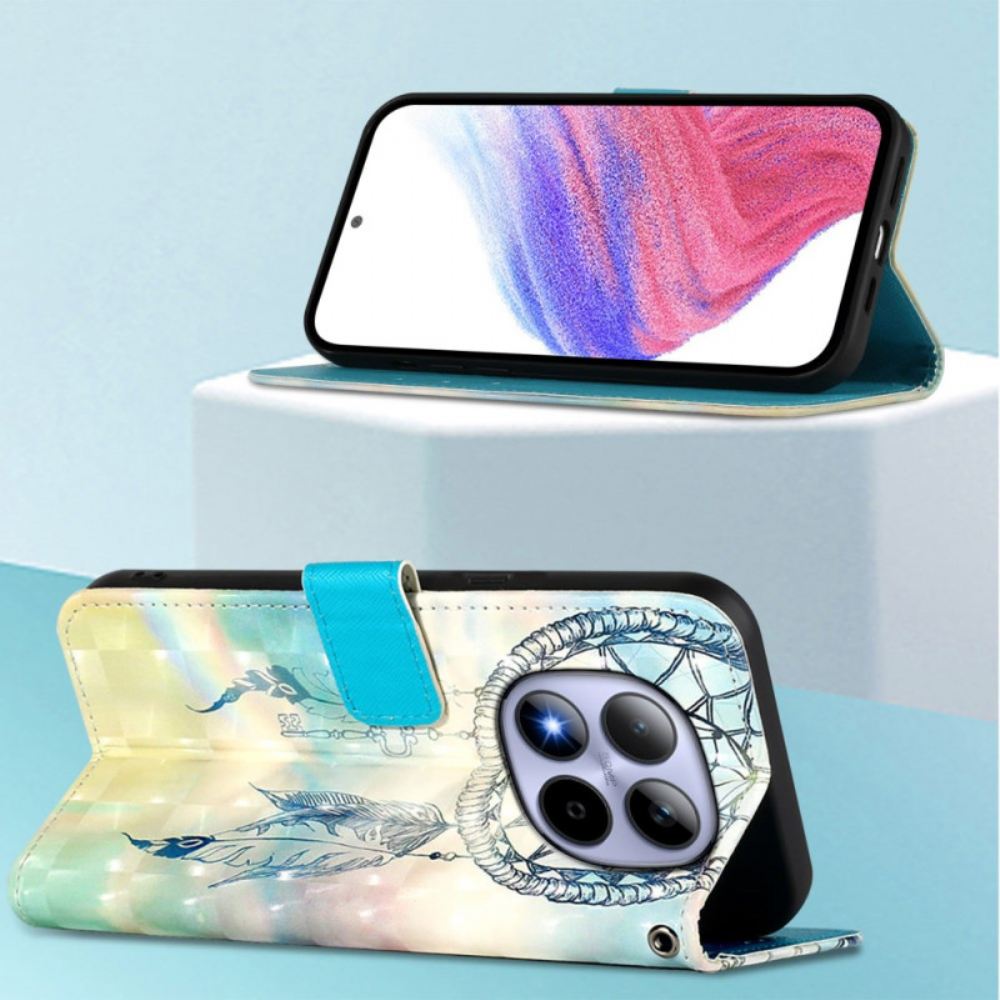 Kožený Kryt Xiaomi Redmi Note 15 Pro 5g Akvarelové Lapač Snů