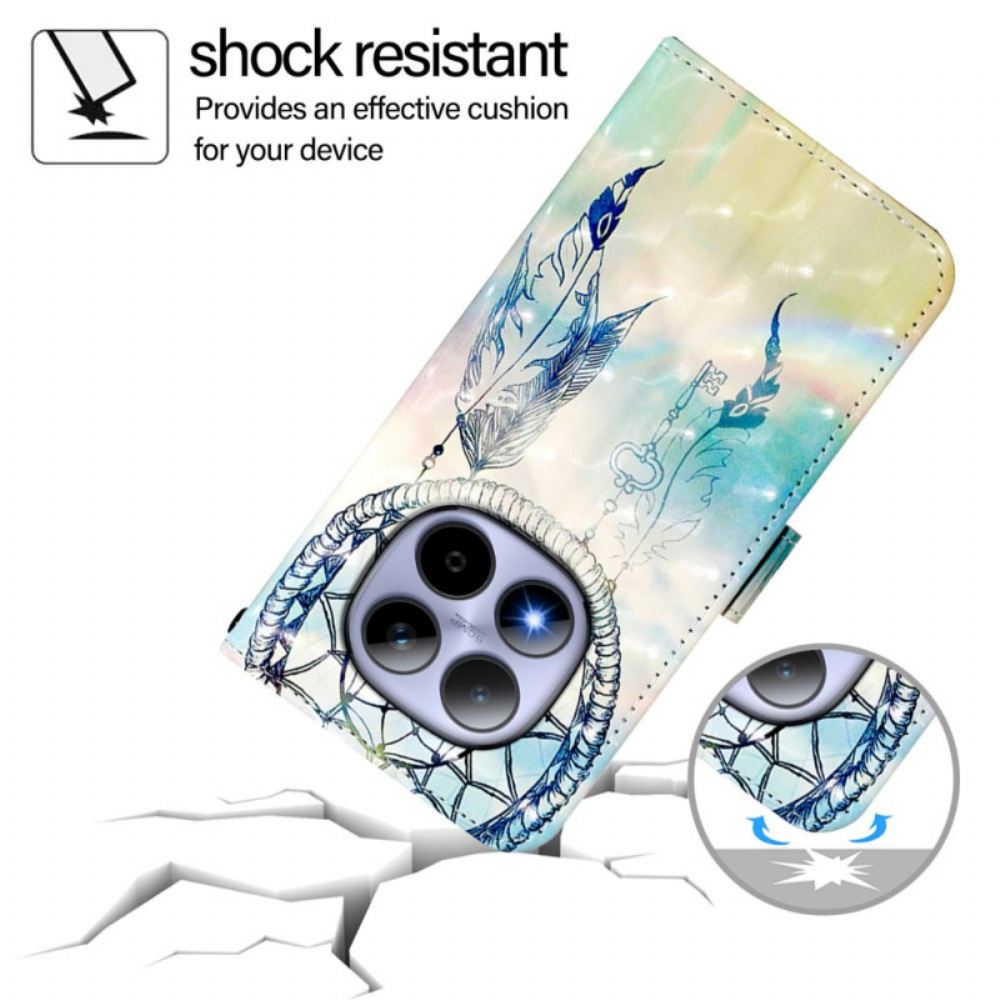 Kožený Kryt Xiaomi Redmi Note 15 Pro 5g Akvarelové Lapač Snů