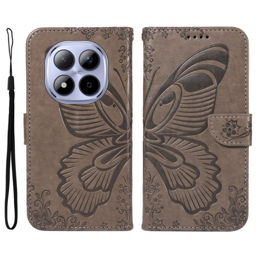 Kožený Kryt Xiaomi Redmi Note 15 Pro 5g Grafika Motýla